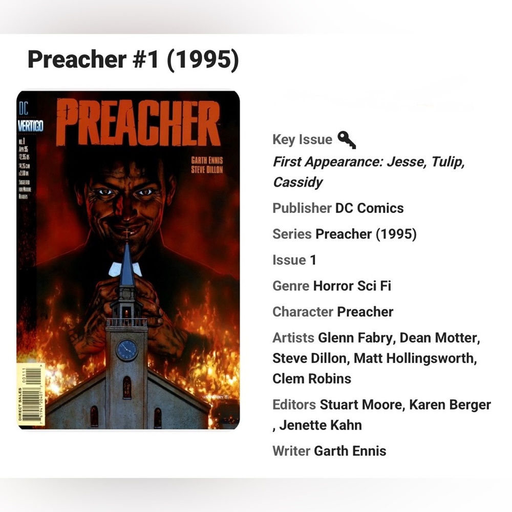 Preacher #1 Comic Book